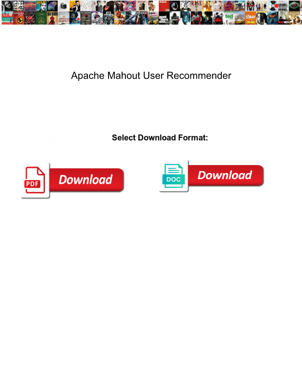 Apache Mahout User Recommender