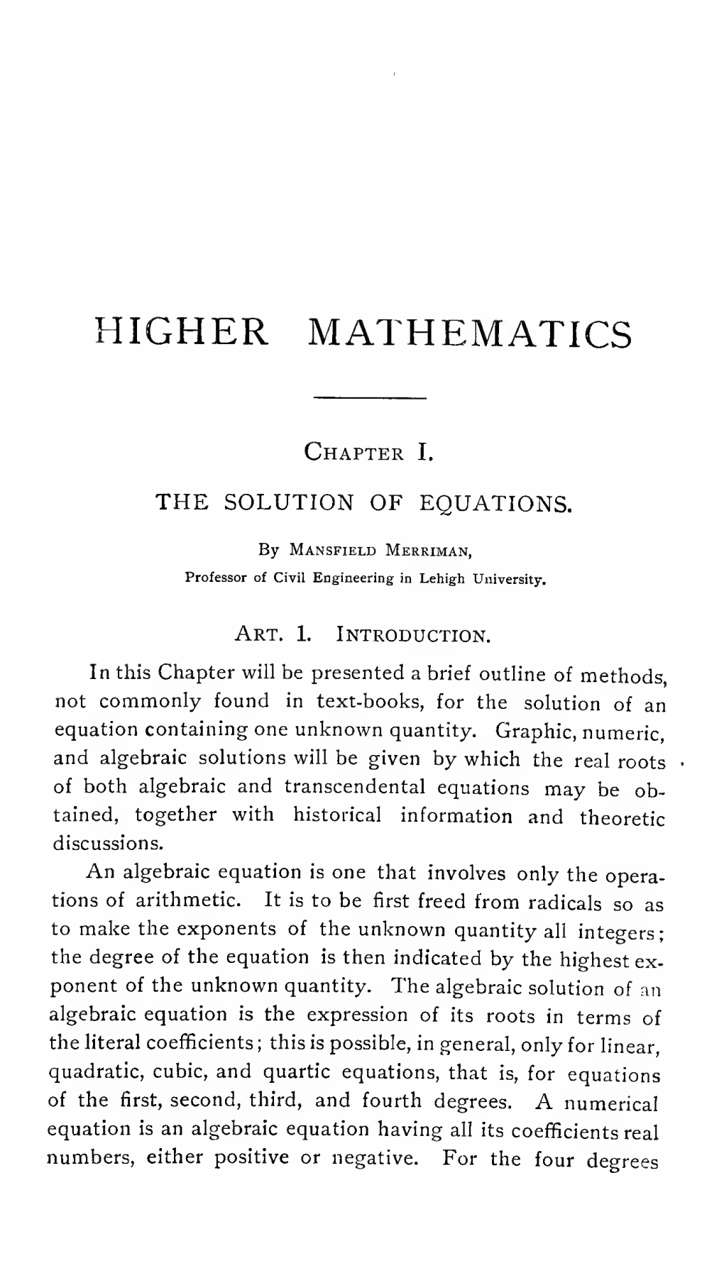 Higher Mathematics