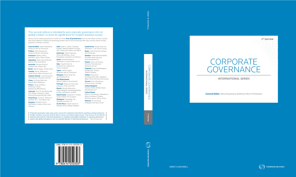 Corporate Governance Into Its Global Context, to Show Its Significance for Modern Business Society
