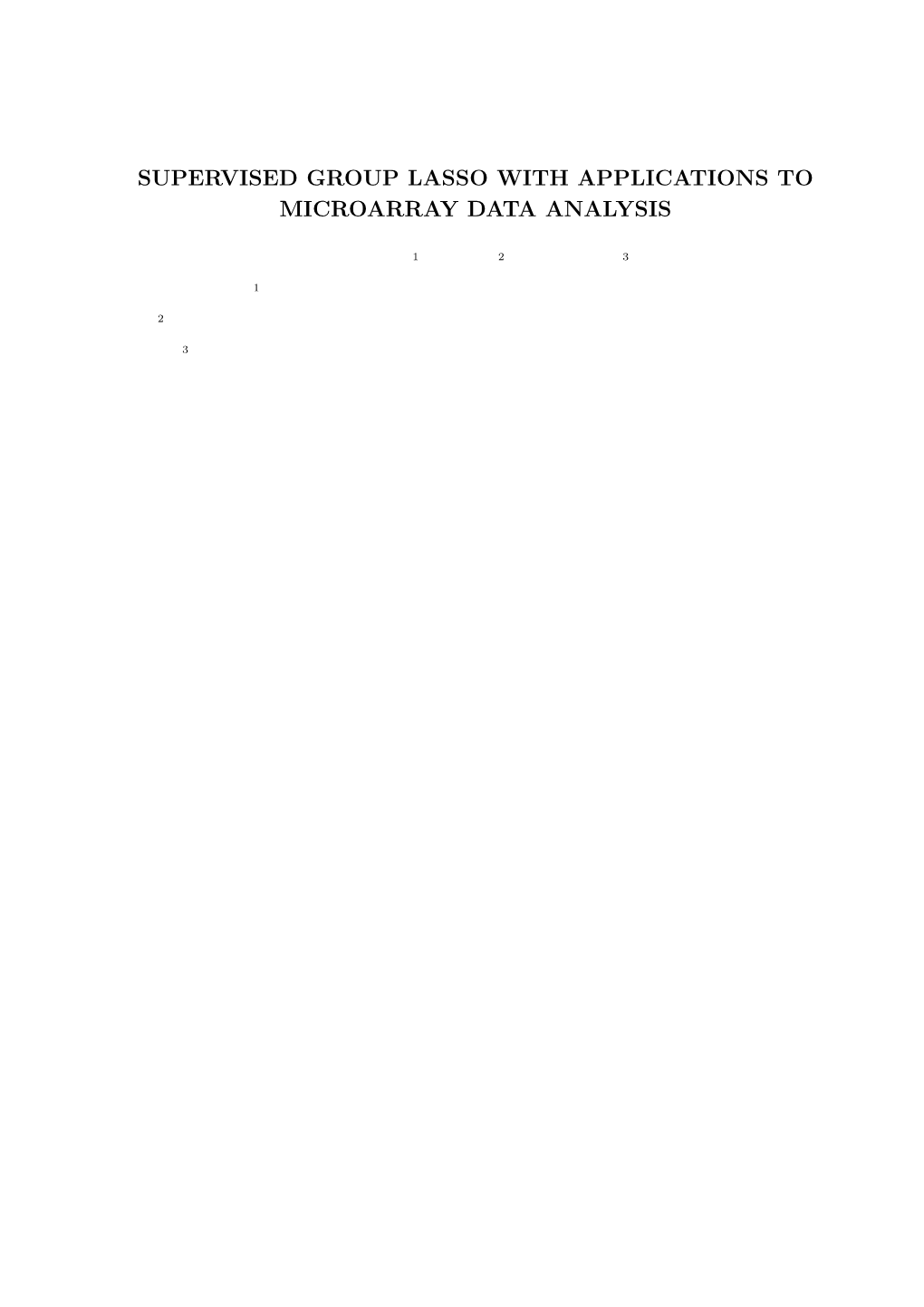 Supervised Group Lasso with Applications to Microarray Data Analysis