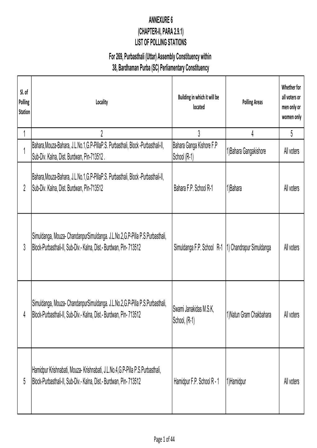 269 Purbasthali Uttar Annexure III Eng