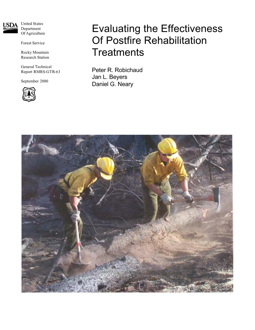 Evaluating the Effectiveness of Postfire Rehabilitation Treatments