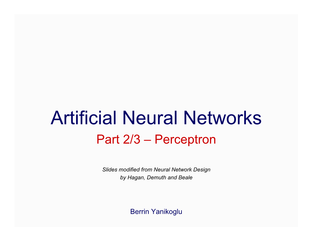 Artificial Neural Networks Part 2/3 – Perceptron