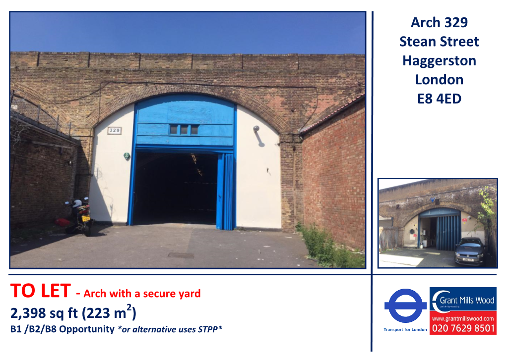 2,398 Sq Ft (223 M ) Arch 329 Stean Street Haggerston London E8