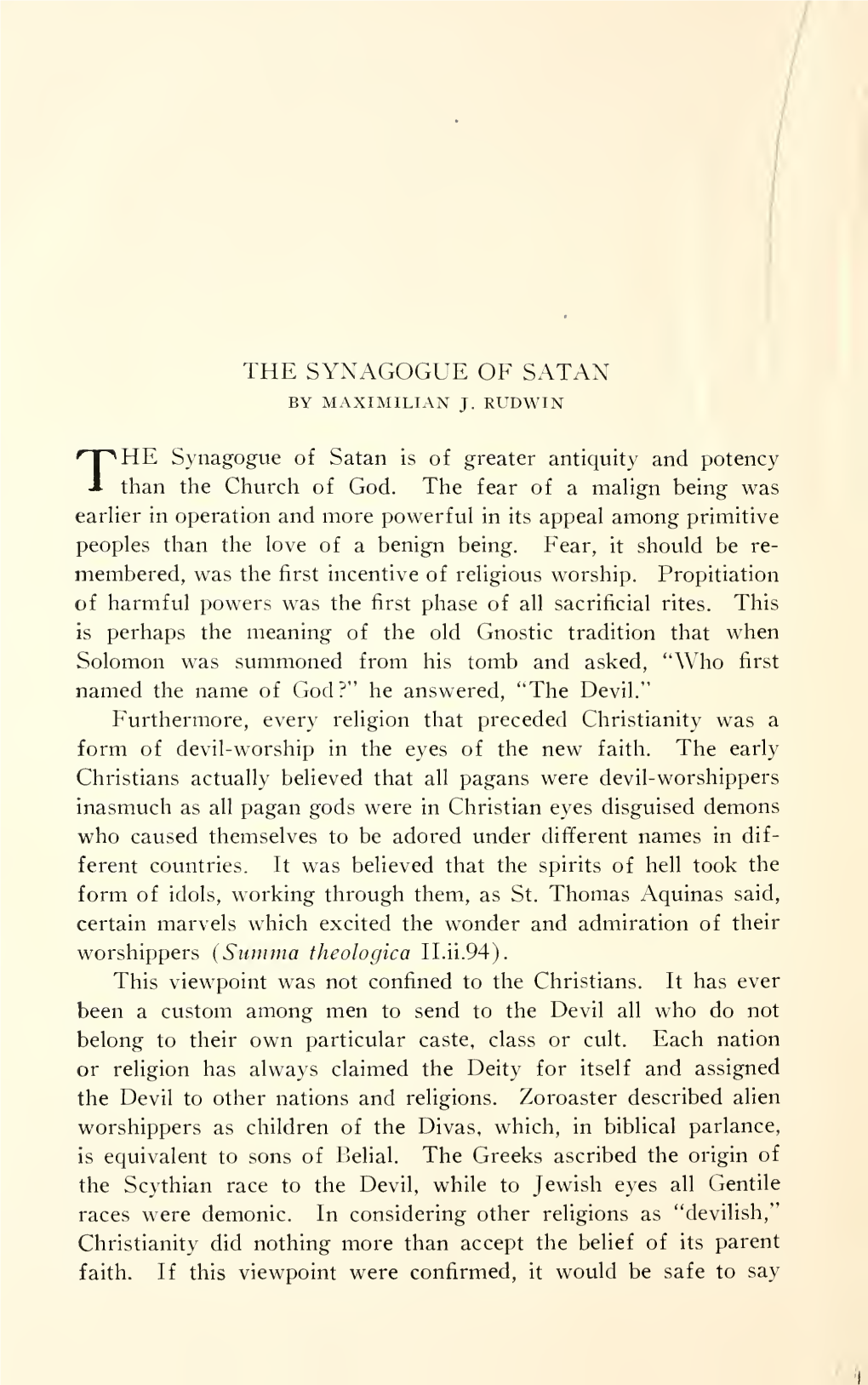 The Synagogue of Satan