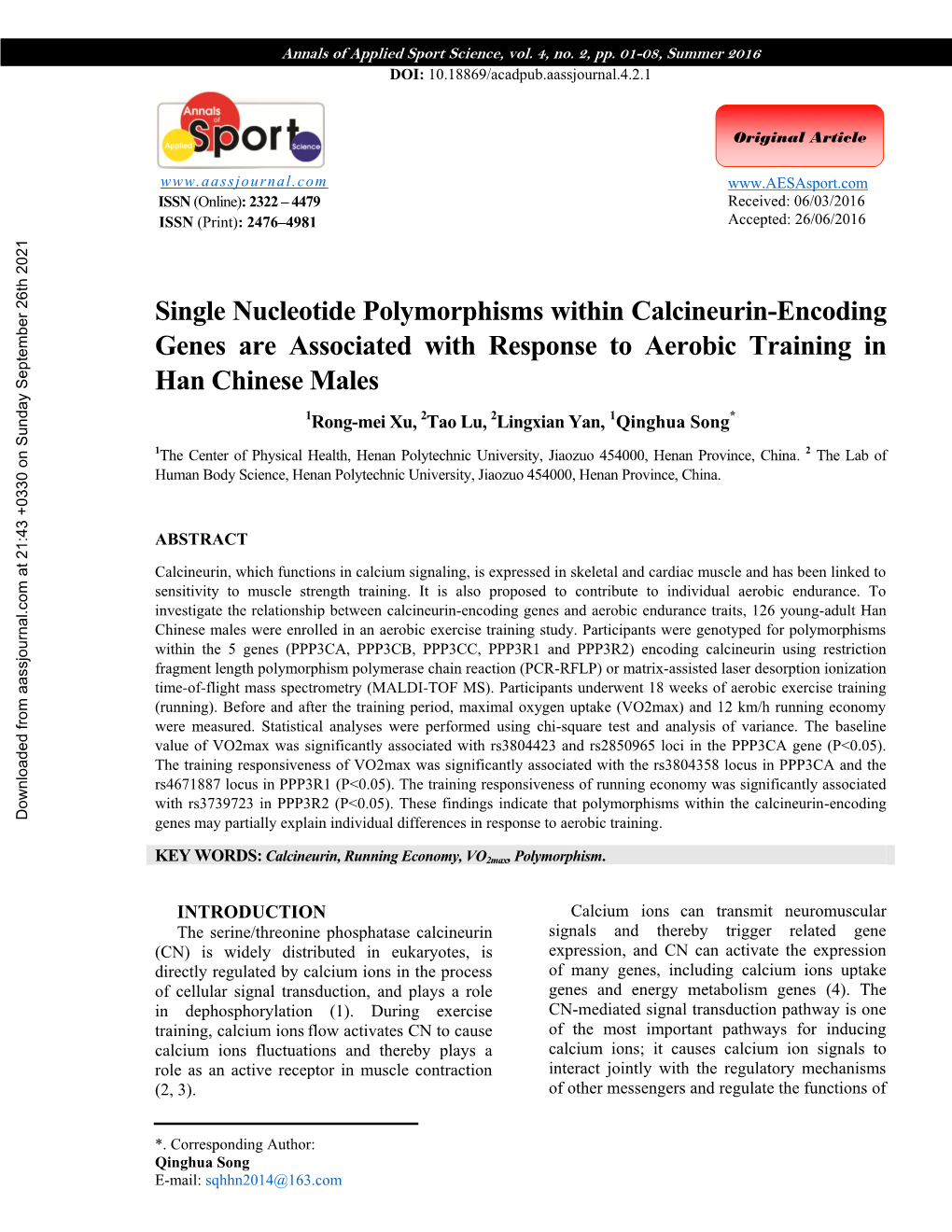 Single Nucleotide Polymorphisms Within Calcineurin-Encoding Genes