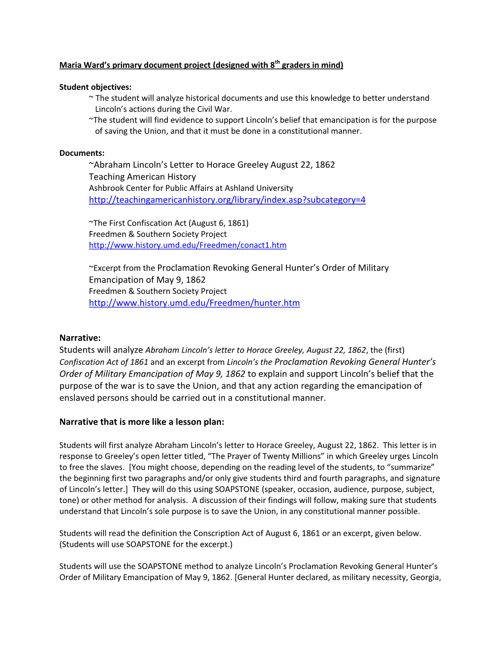 The First Confiscation Act (August 6, 1861) Freedmen & Southern Society Project