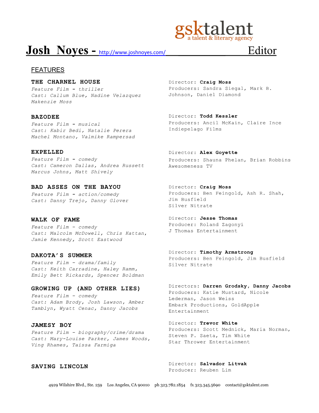 Josh Noyes Resume