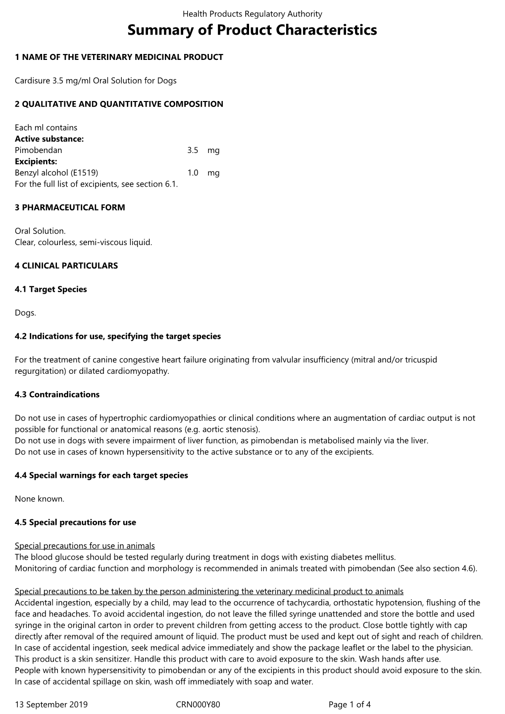 Summary of Product Characteristics