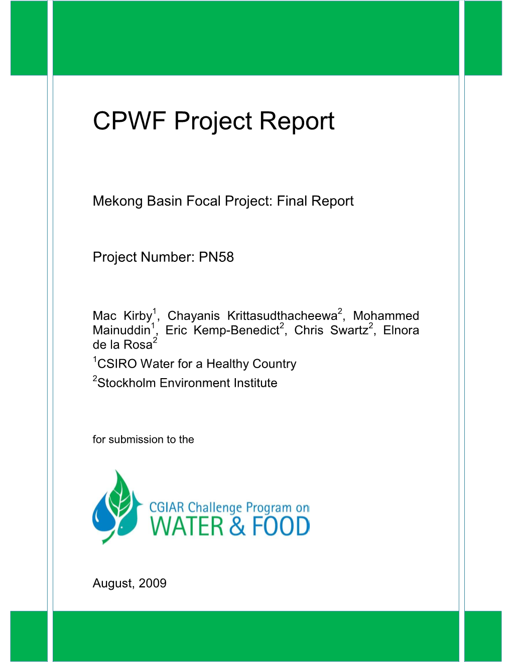 CPWF Project Report