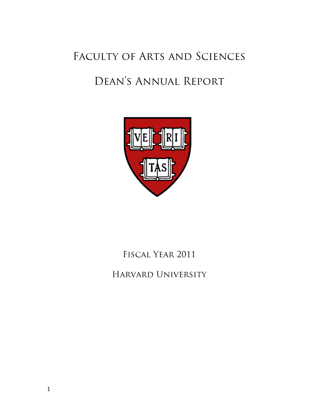 Faculty of Arts and Sciences Dean's Annual Report