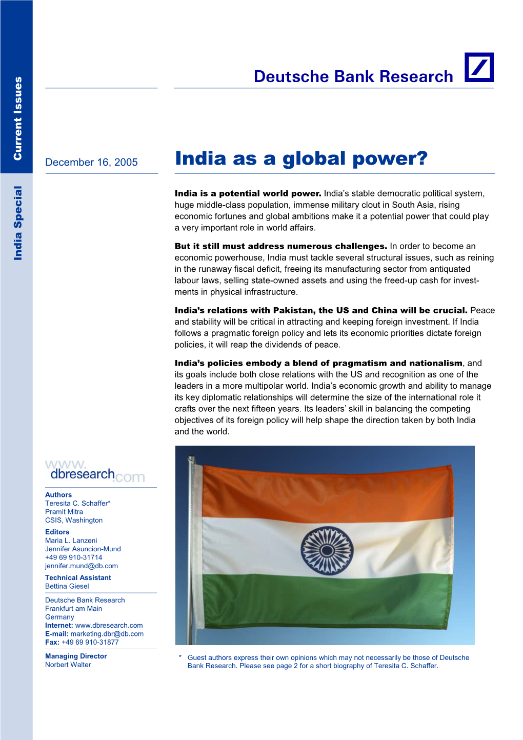 India As a Global Power?