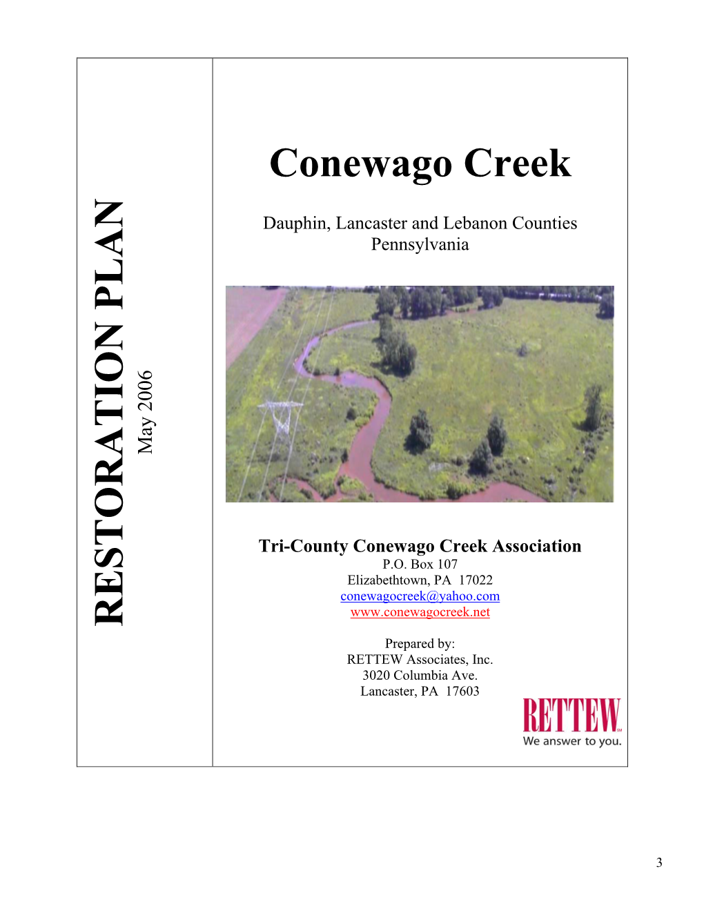 RESTORATION PLAN Conewago Creek