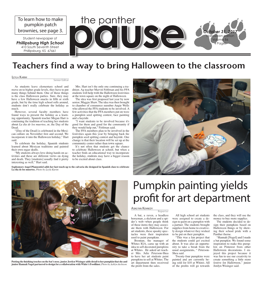 Pumpkin Painting Yields Profit for Art Department