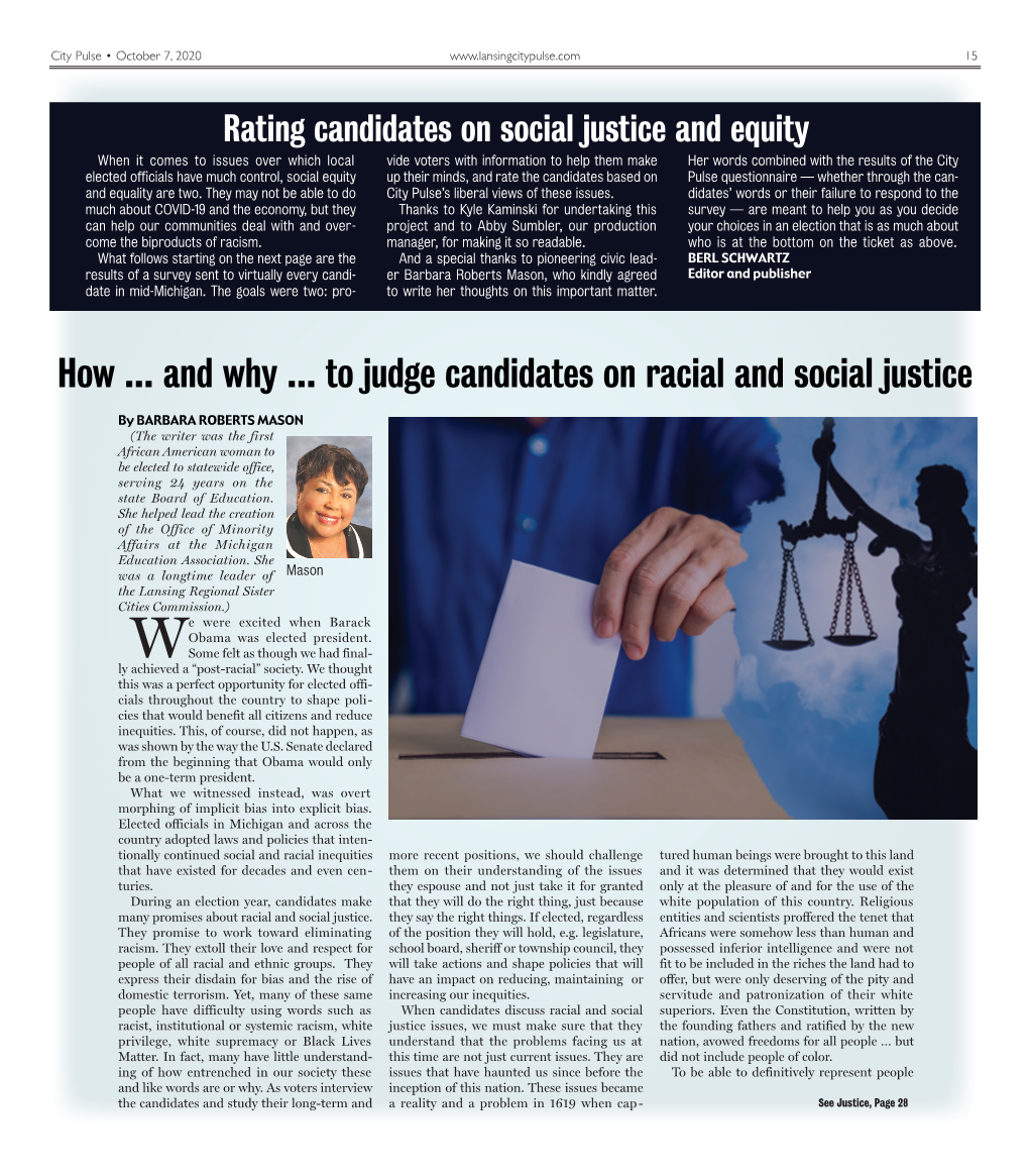 How … and Why … to Judge Candidates on Racial and Social Justice