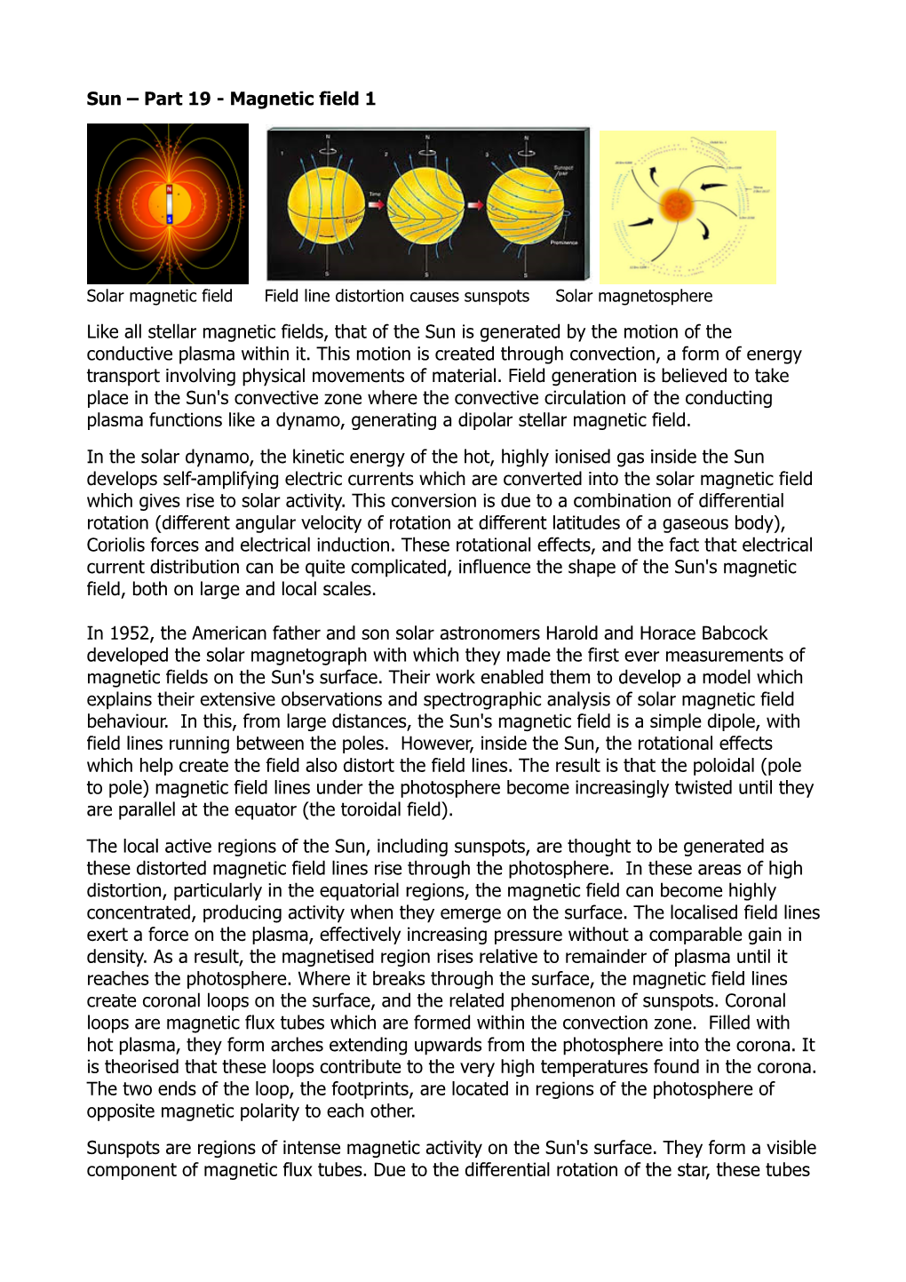 Sun – Part 19 – Magnetic Field 1