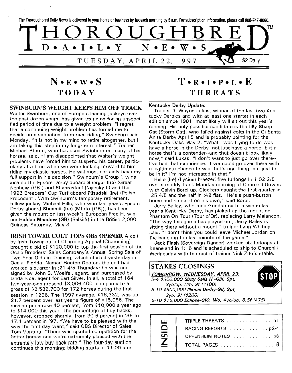 I~~Un~~~Re Dm Tuesday, April 22, 1997