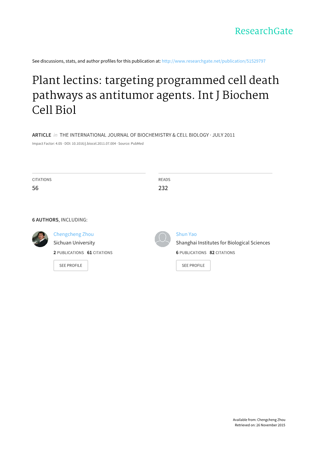 Plant Lectins: Targeting Programmed Cell Death Pathways As Antitumor Agents
