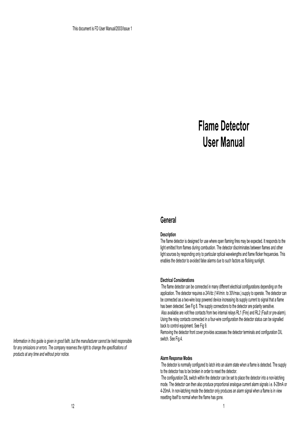 Flame Detector User Manual