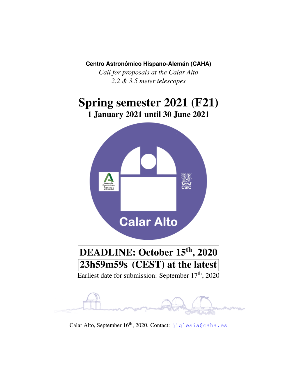 Spring Semester 2021 (F21) 1 January 2021 Until 30 June 2021