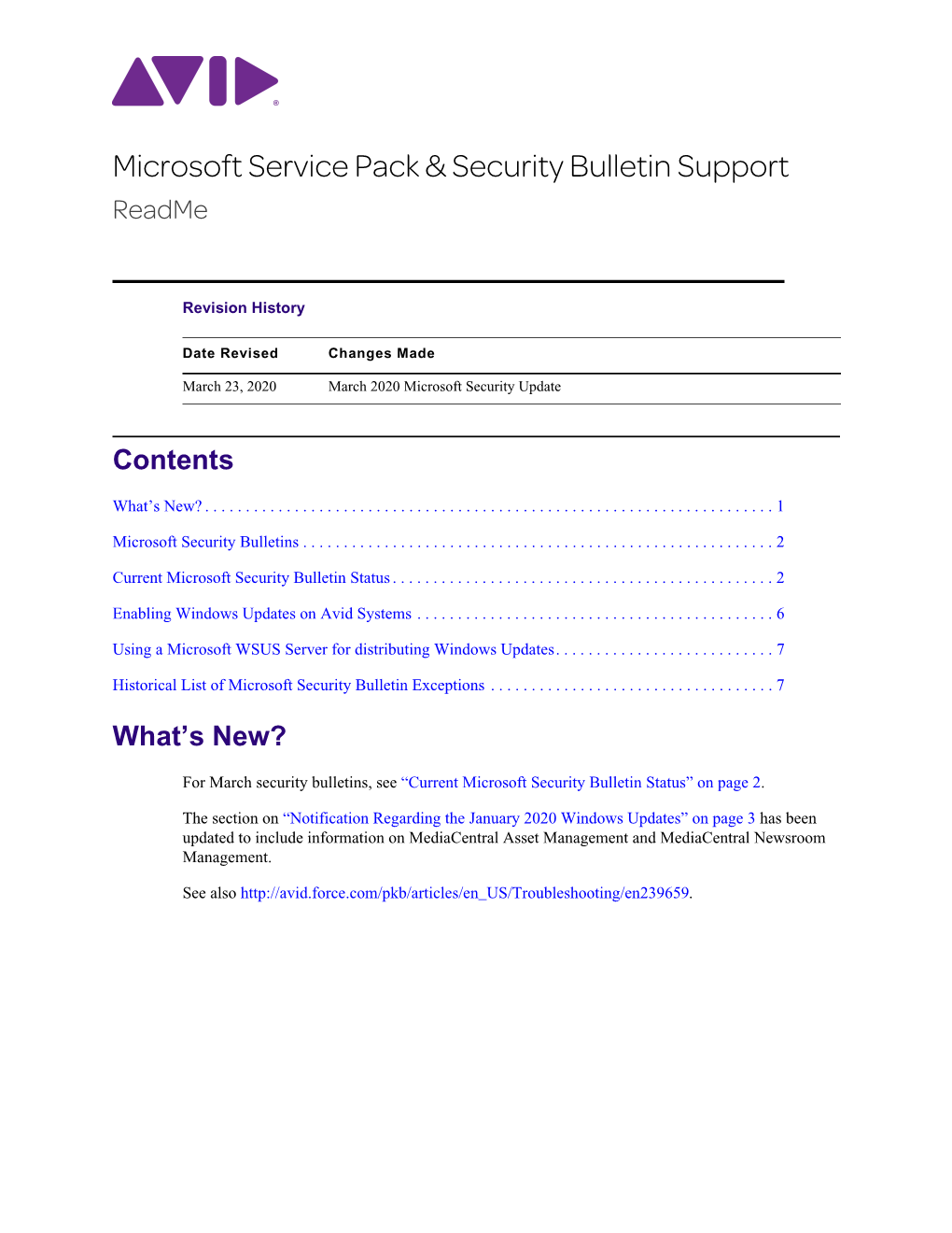 Microsoft Service Pack & Security Bulletin Support