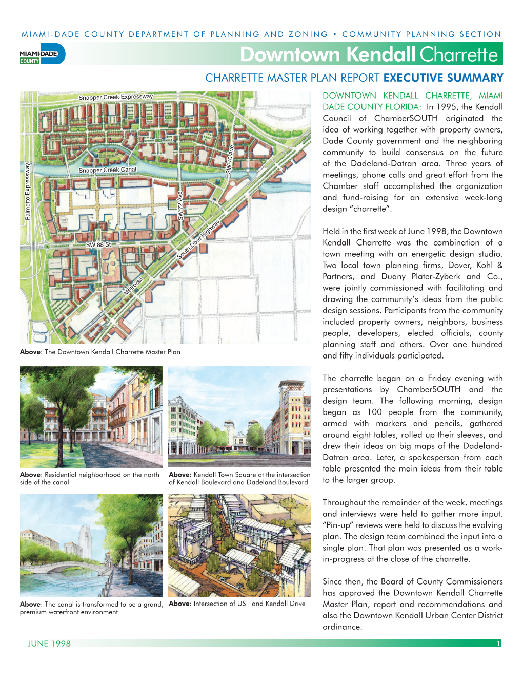 Downtown Kendall Charrette CHARRETTE MASTER PLAN REPORT EXECUTIVE SUMMARY