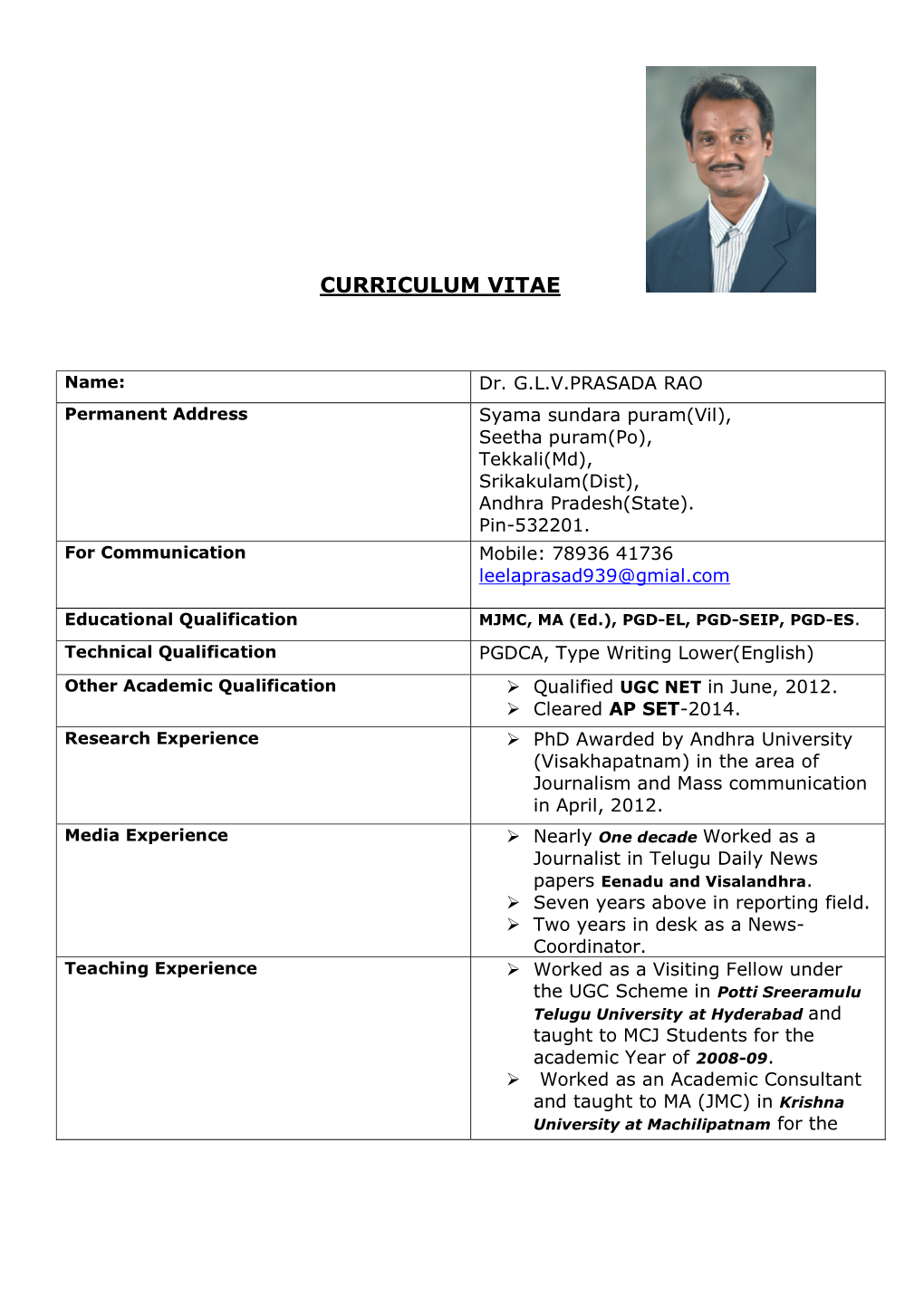 Curriculum Vitae