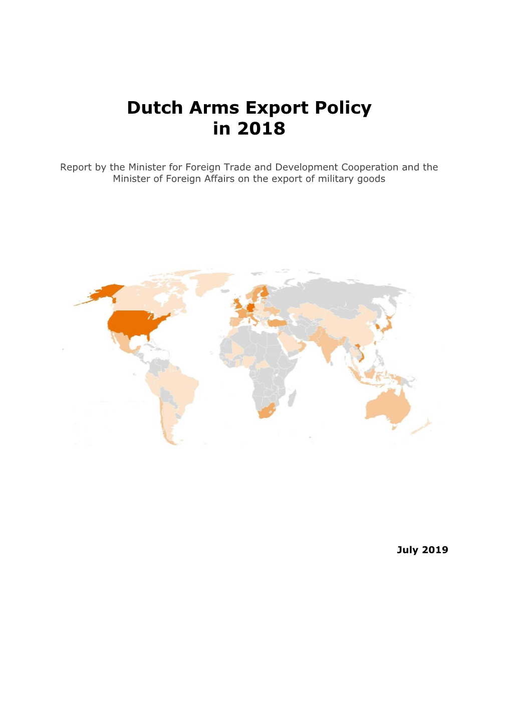 Dutch Arms Export Policy in 2018