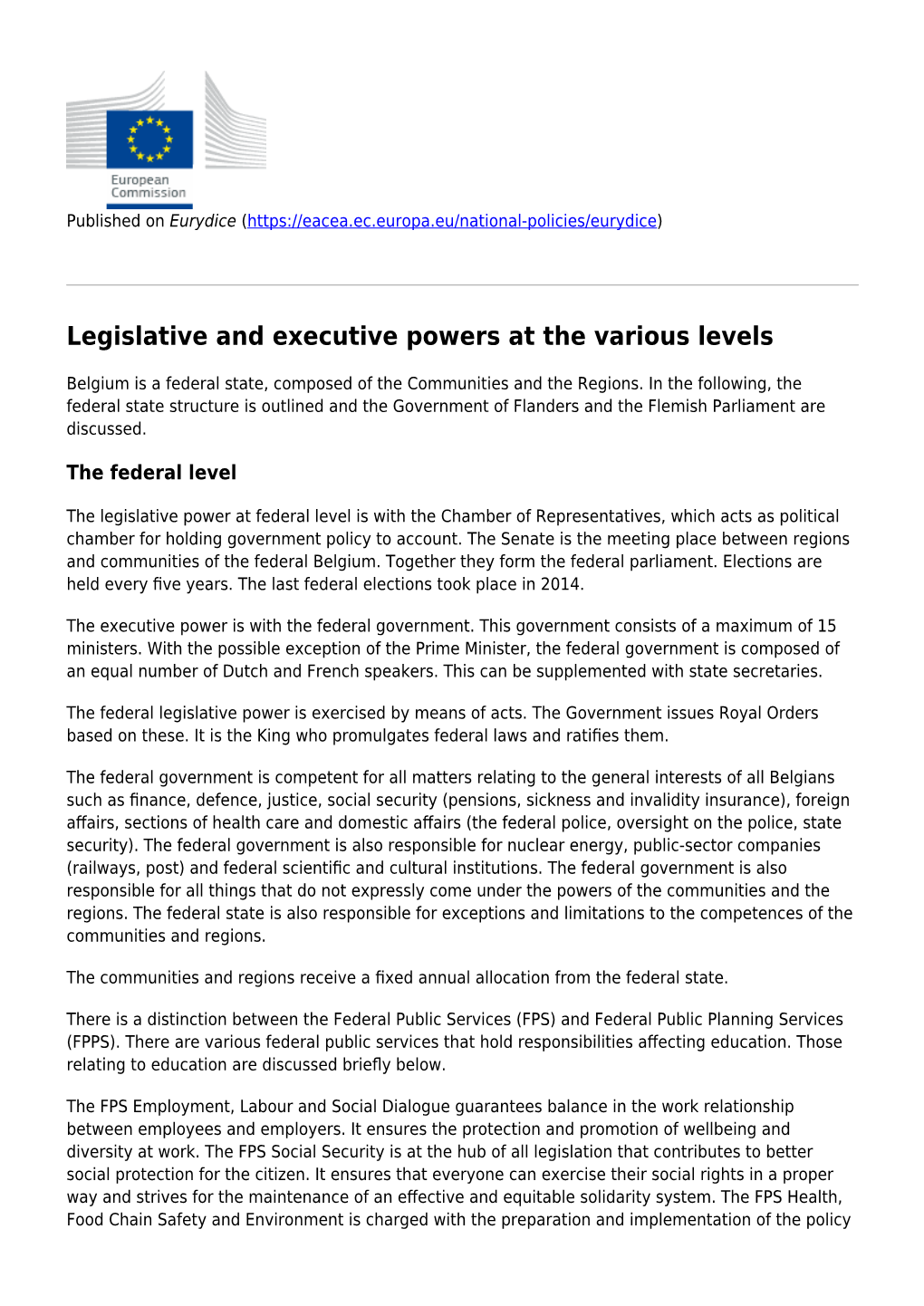 Executive and Legislative Bodies