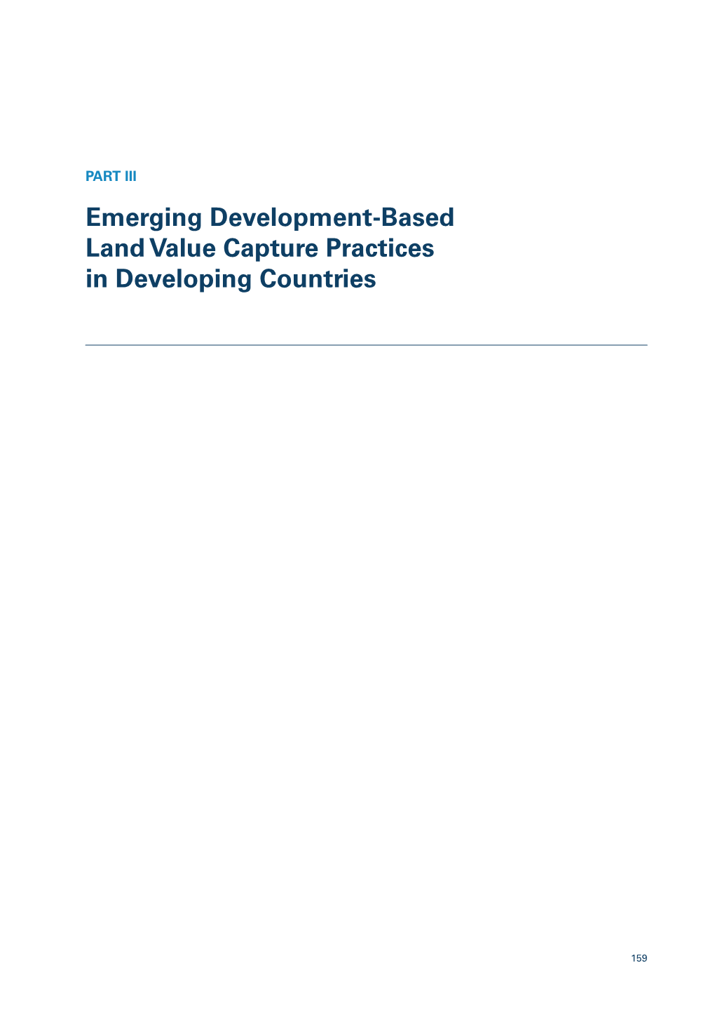 Emerging Development-Based Land Value Capture Practices in Developing Countries
