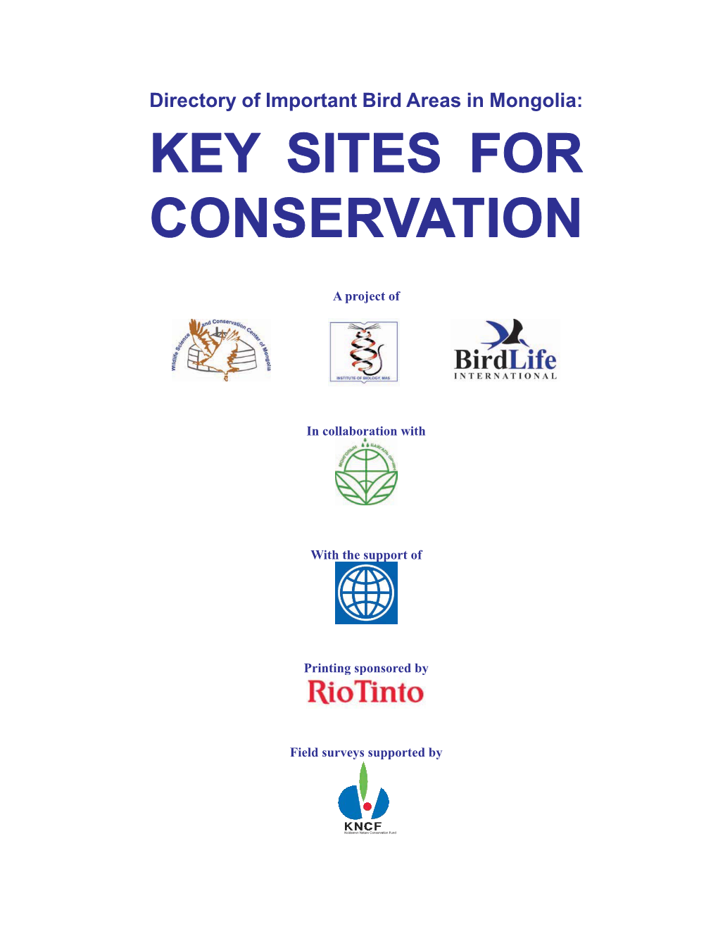 Key Sites for Key Sites for Conservation