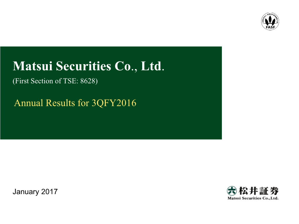 Annual Results for 3QFY2016
