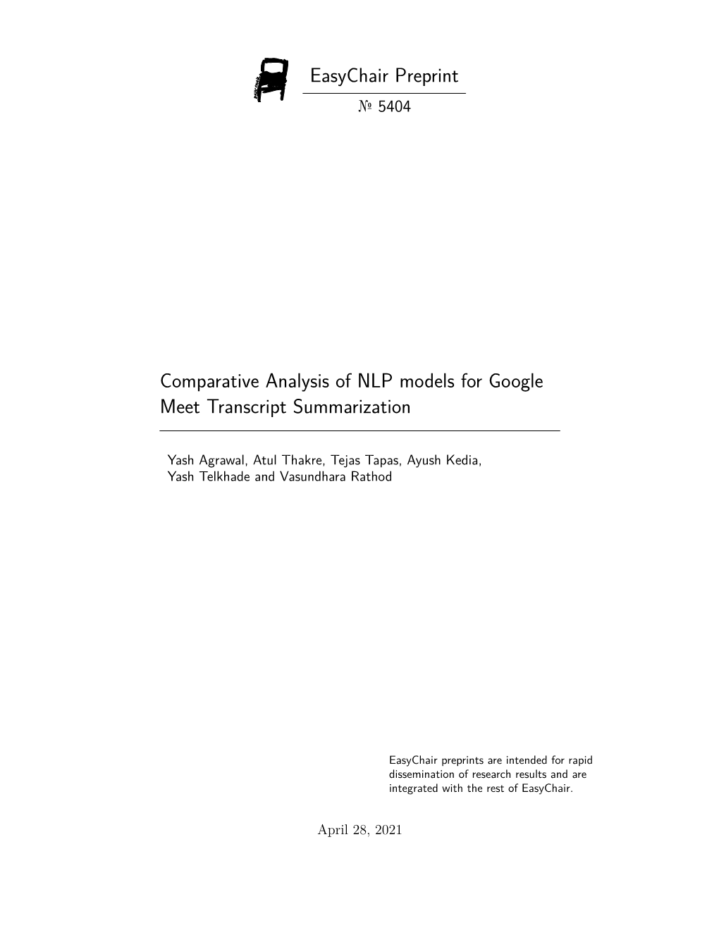 Comparative Analysis of NLP Models for Google Meet Transcript Summarization