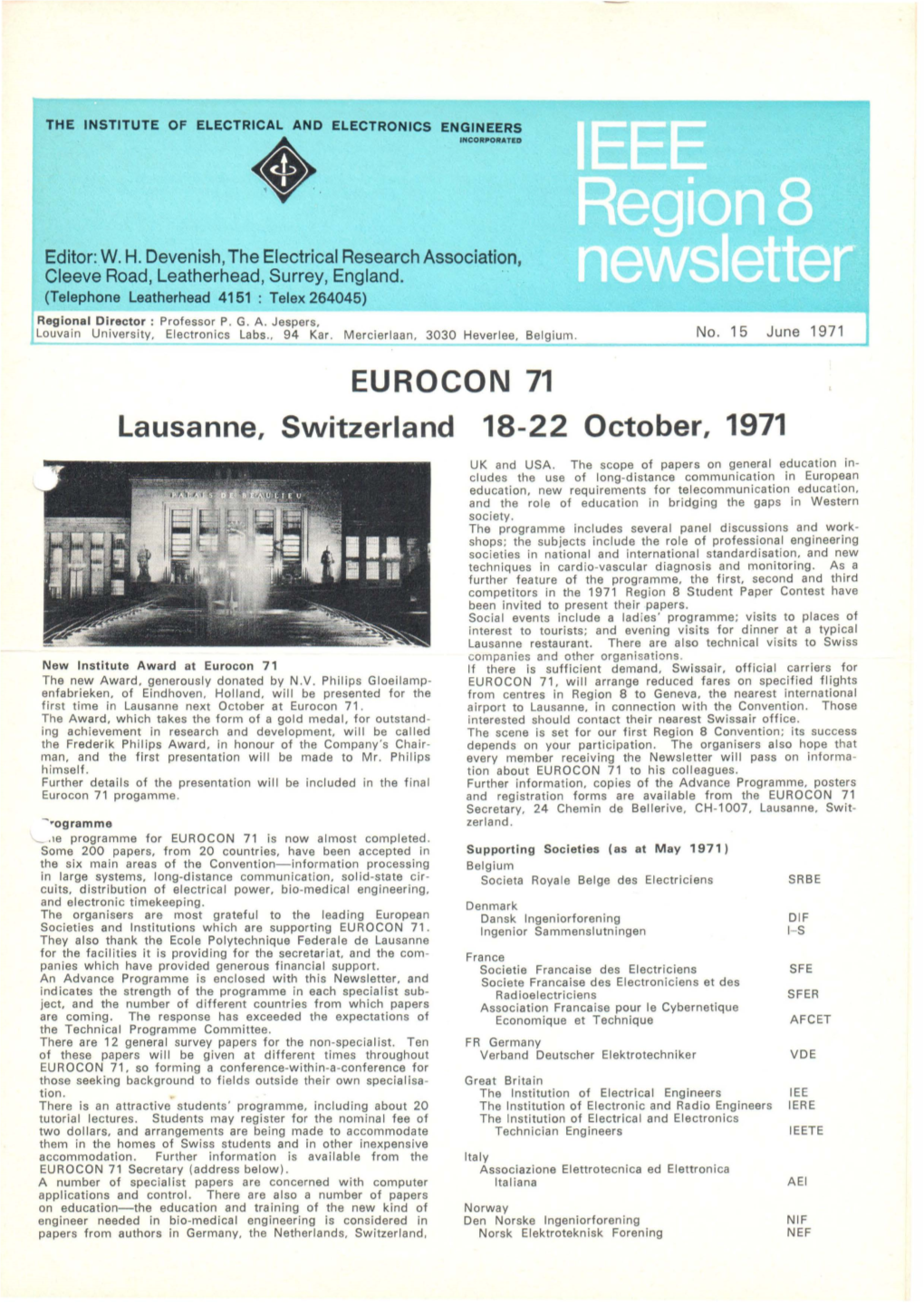 EUROCON 71 Lausanne, Switzerland 18-22 October, 1971