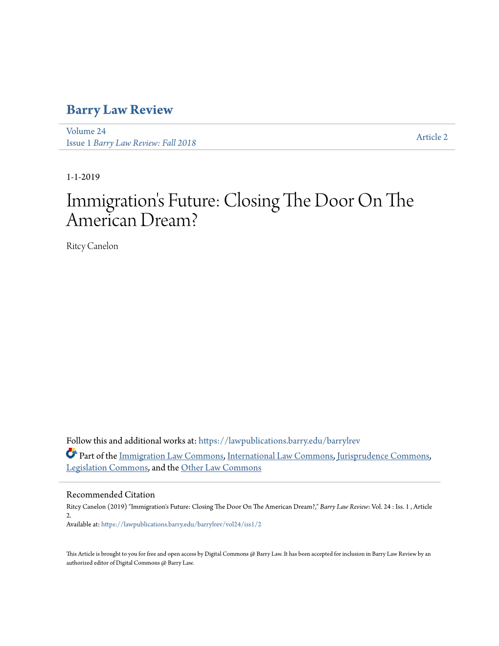 Immigration's Future: Closing the Door on the American Dream?