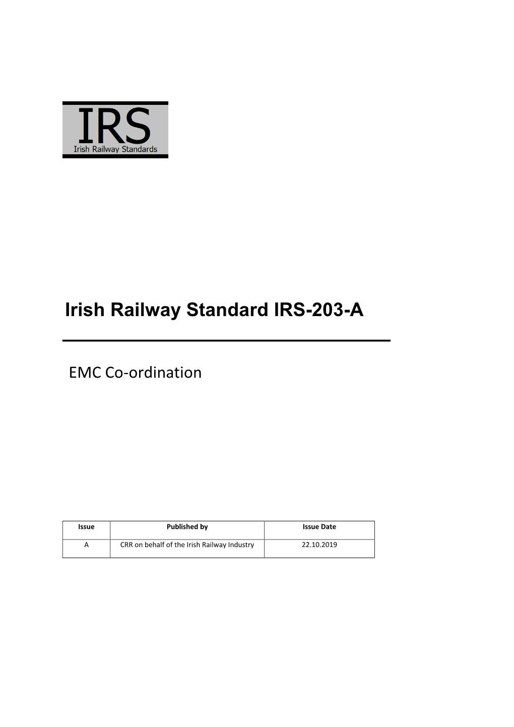 Irish Railway Standard IRS-203-A