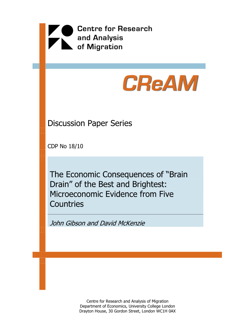 Brain Drain” of the Best and Brightest: Microeconomic Evidence from Five Countries