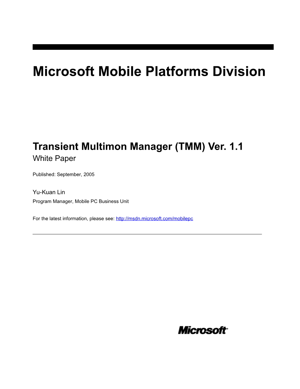 Transient Multimon Manager (TMM) Ver. 1.1