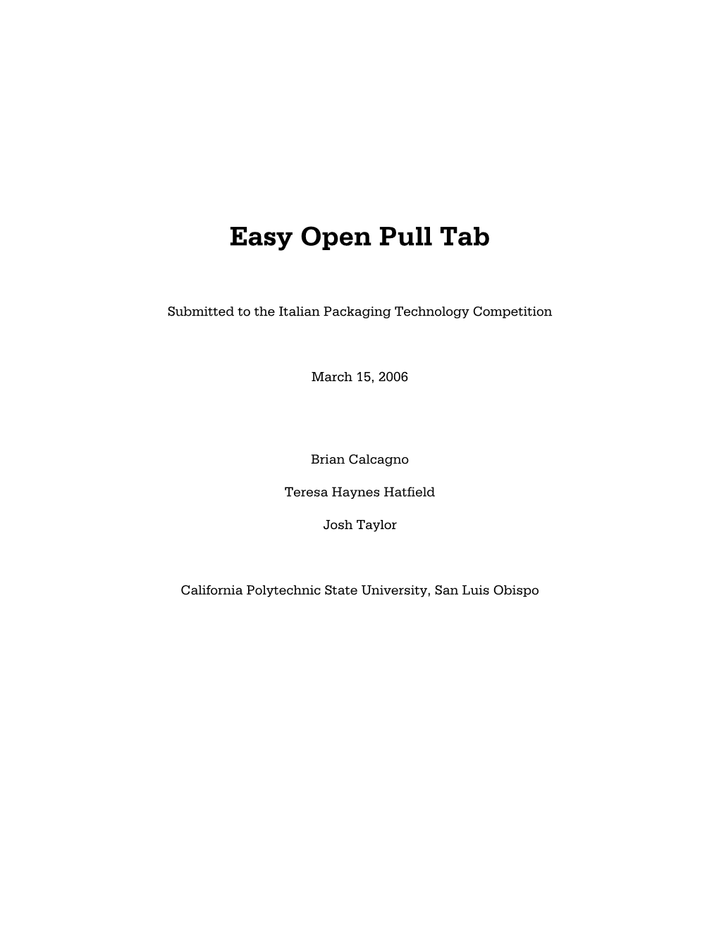 Easy Open Pull Tab