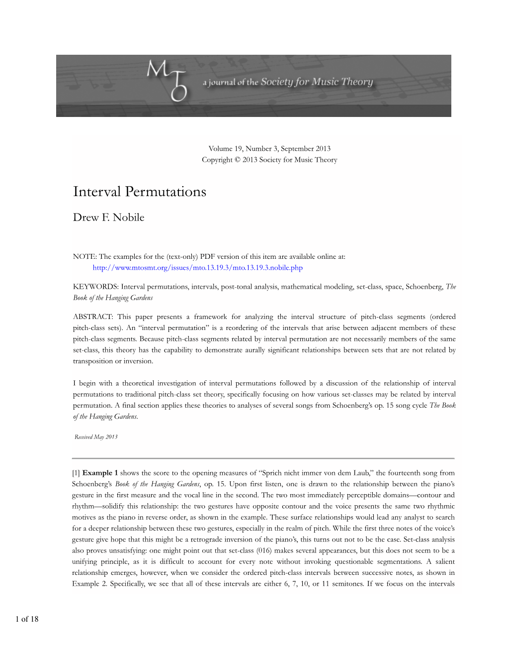 MTO 19.3: Nobile, Interval Permutations