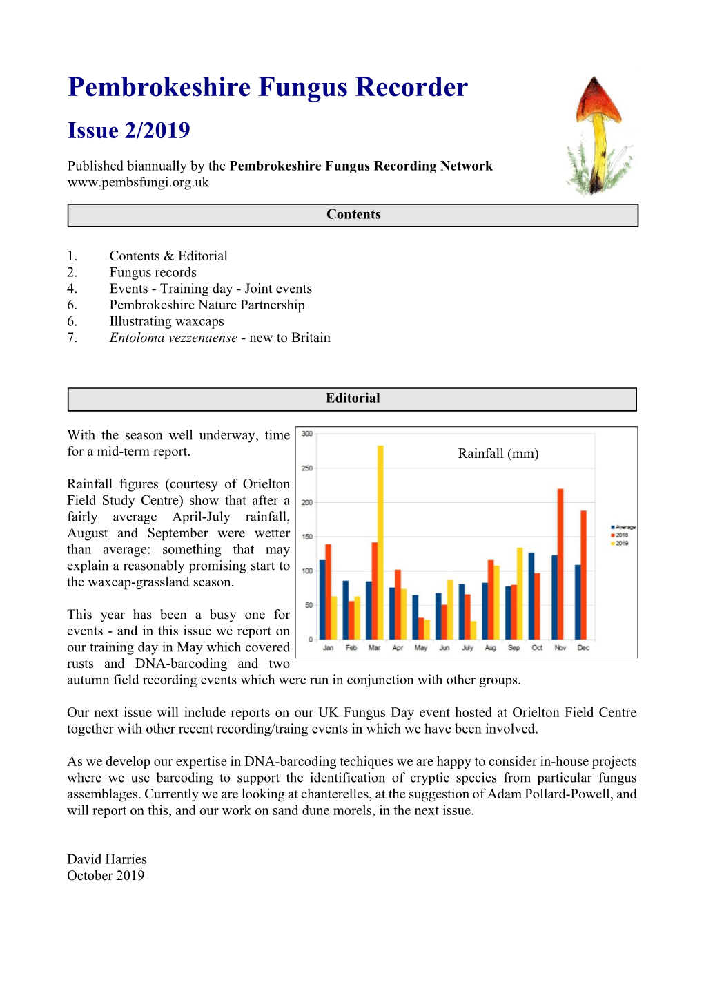 Pembrokeshire Fungus Recorder Issue 2/2019