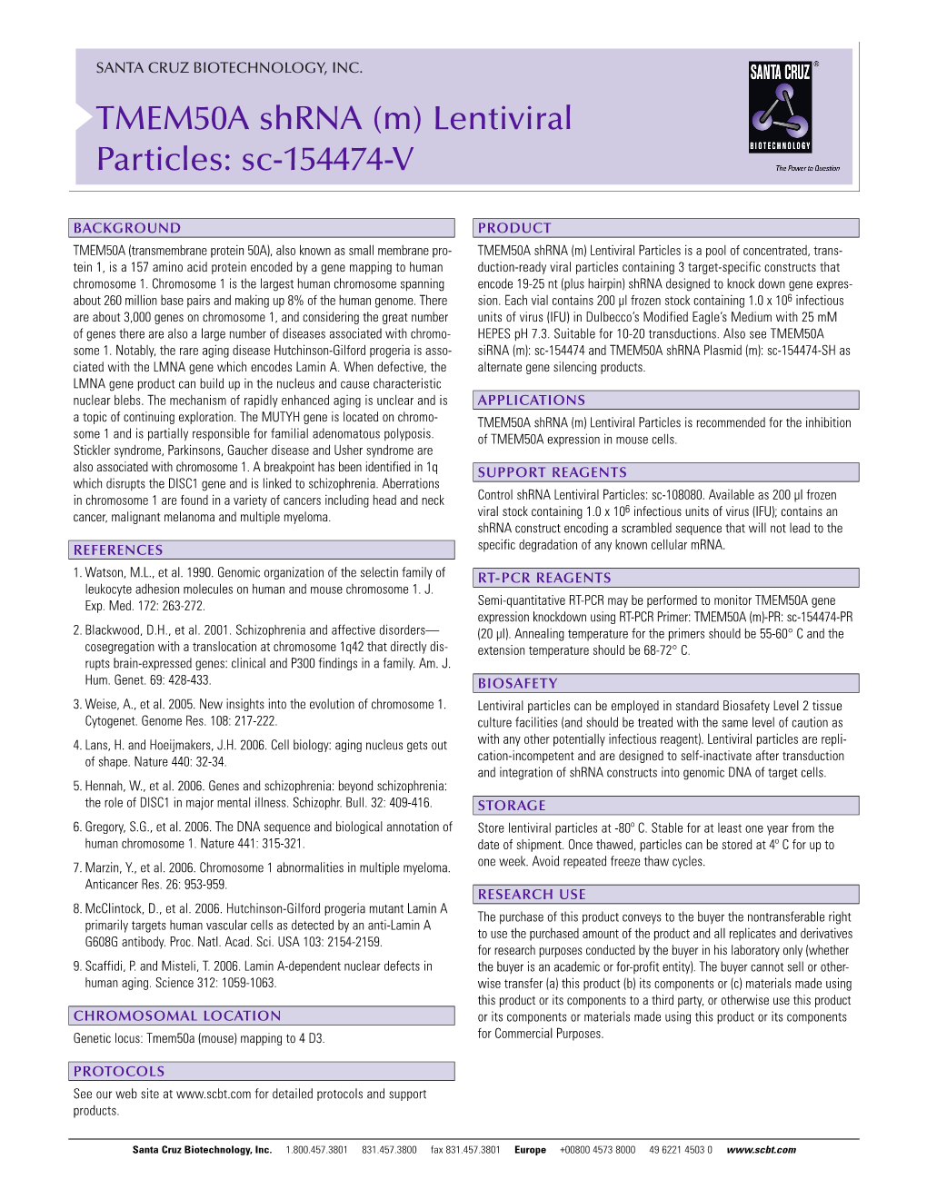 TMEM50A Shrna (M) Lentiviral Particles: Sc-154474-V