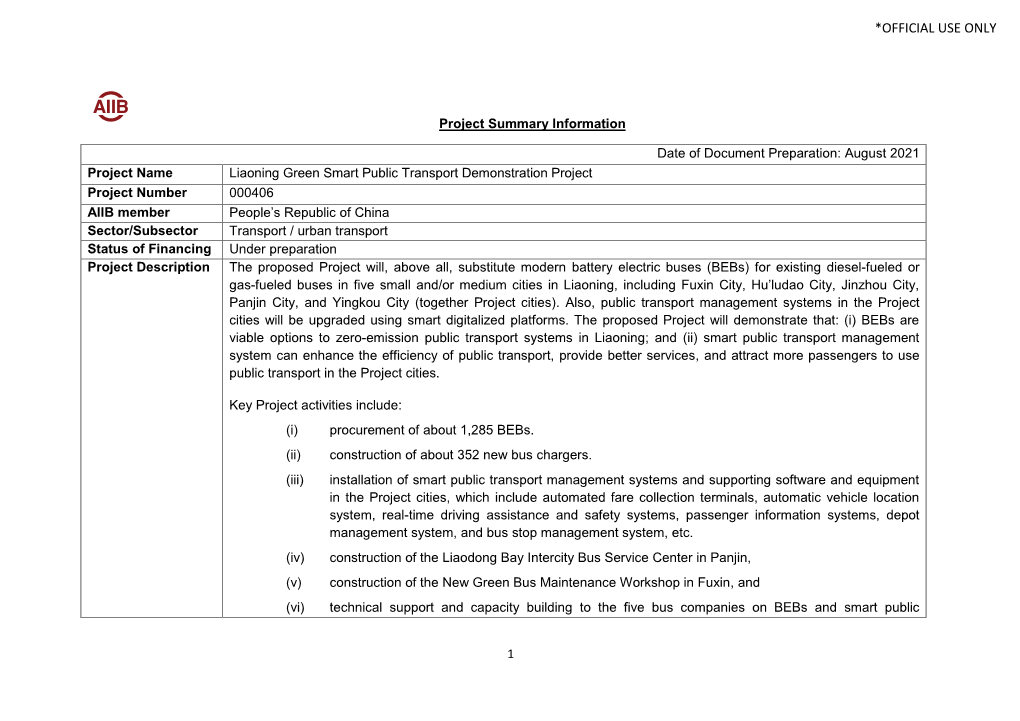 Project Summary Information