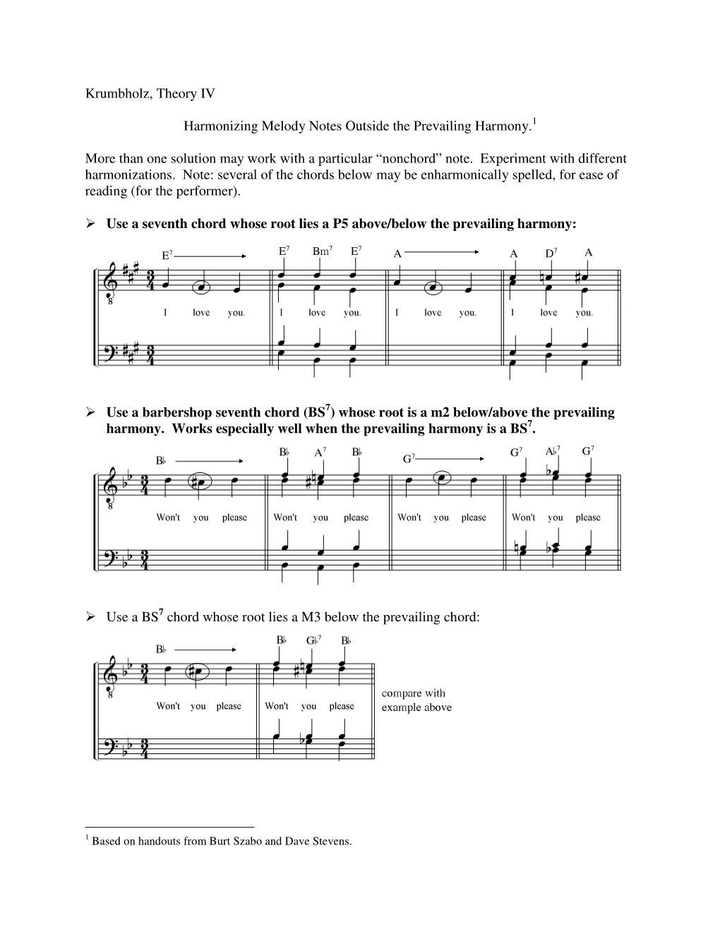 Harmonizing Notes Outside the Prevailing Harmony