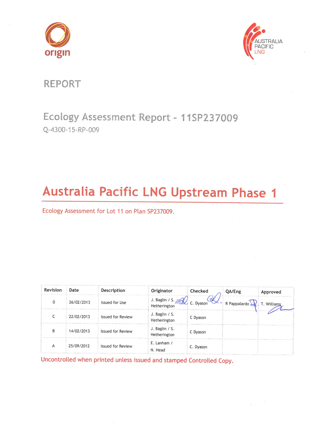 Ecology Assessment Report – 11SP237009 Report