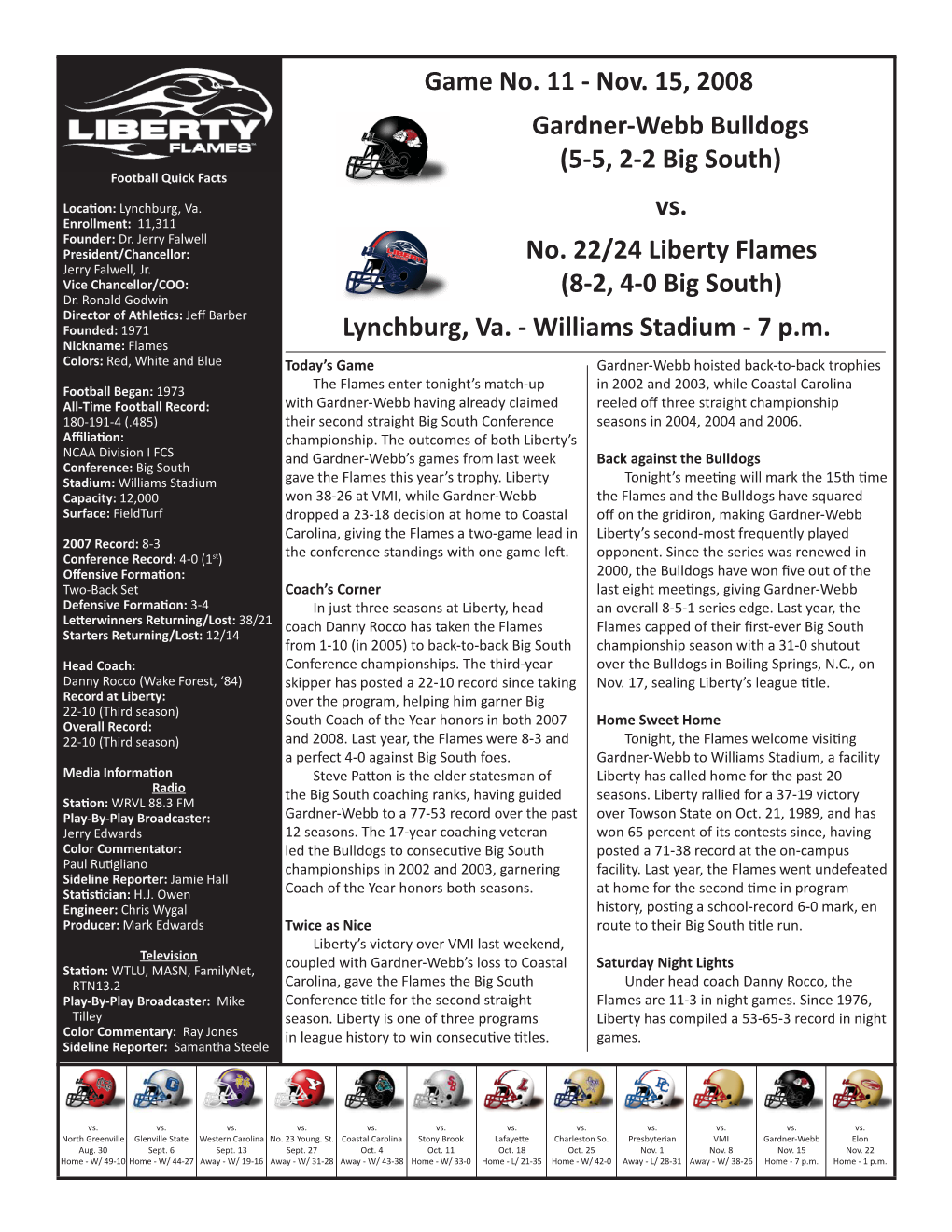 2008 Football Game Notes.Indd