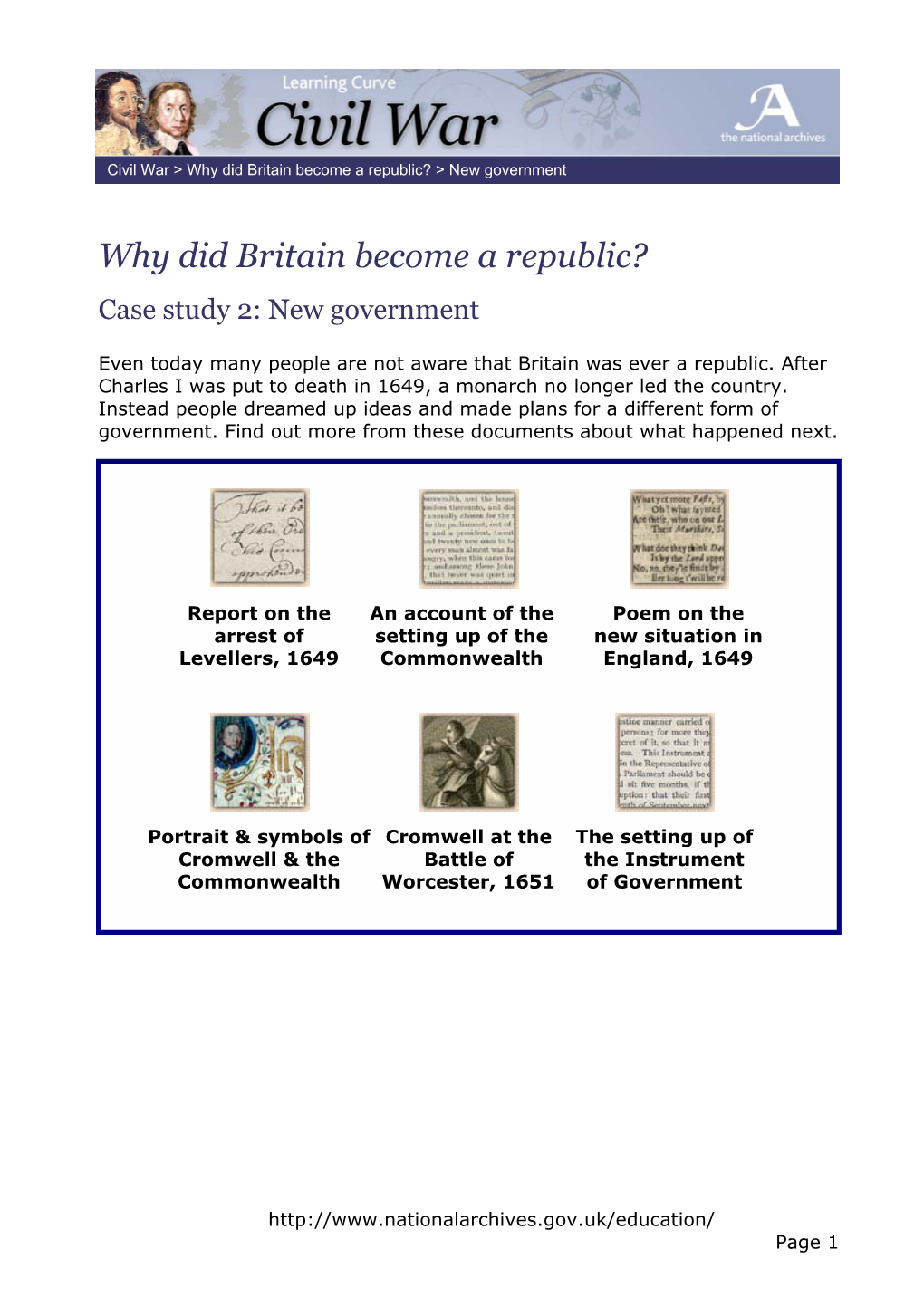 Why Did Britain Become a Republic? > New Government