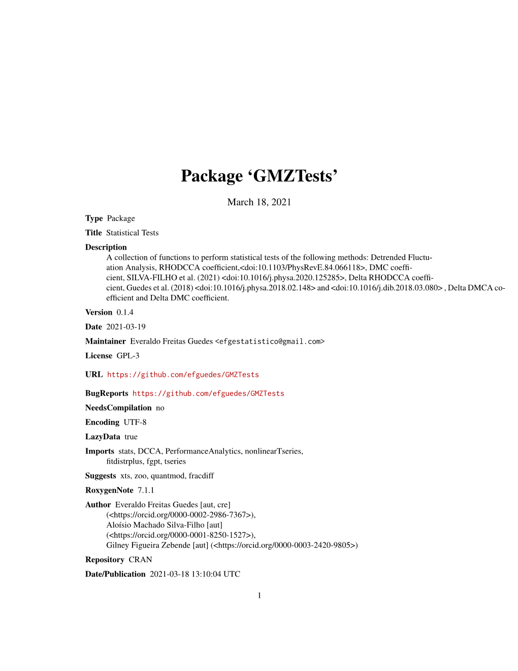 Package 'Gmztests'