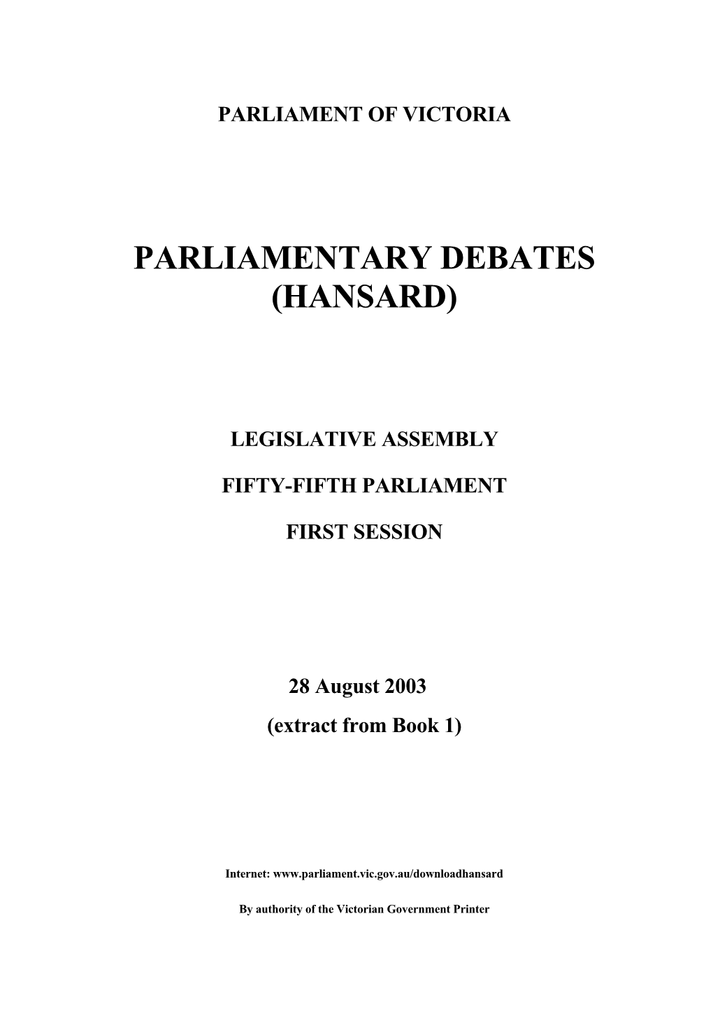 Parliamentary Debates (Hansard)