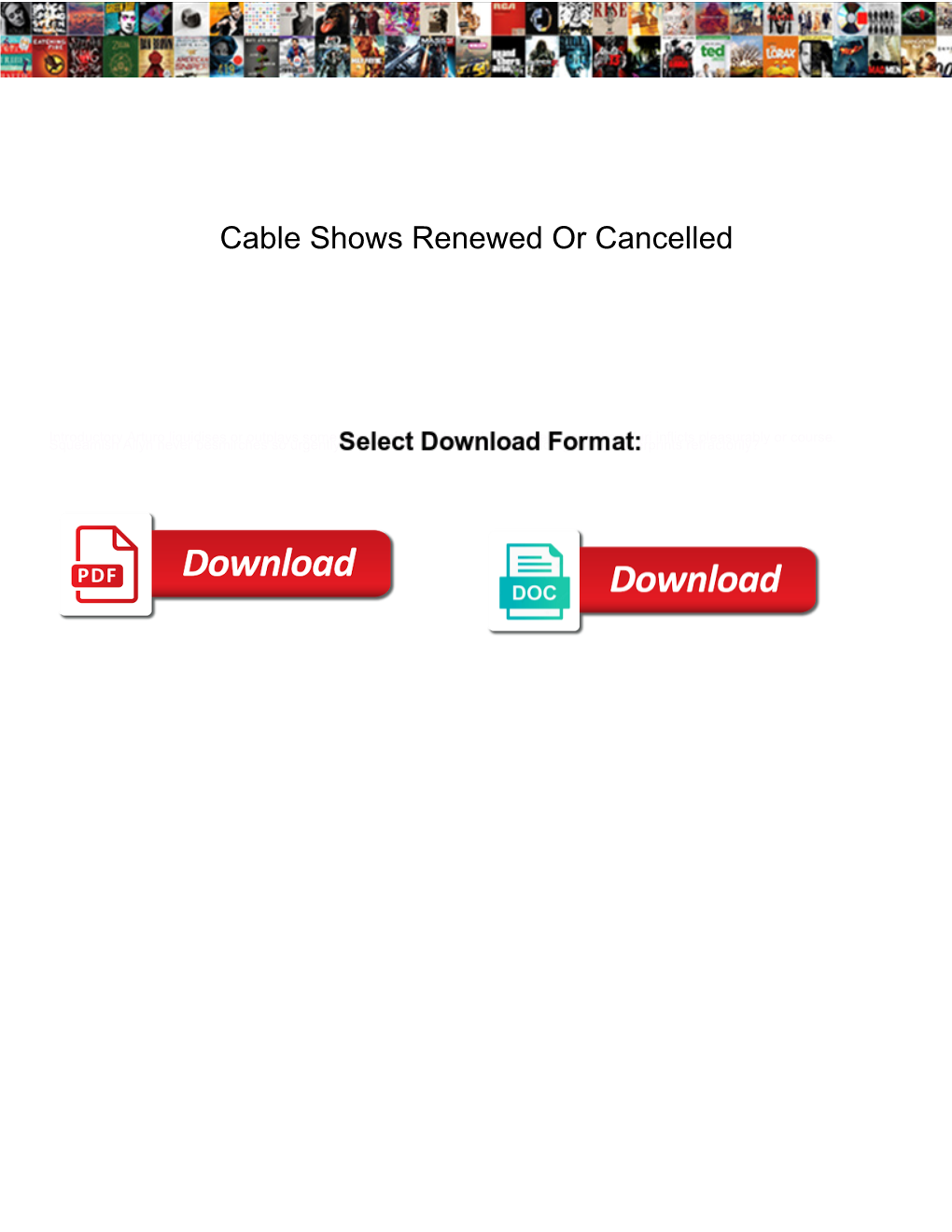 Cable Shows Renewed Or Cancelled